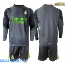 Camisa de time de futebol Real Madrid Goleiro Replicas 3º Equipamento Infantil 2025-26 Manga Comprida (+ Calças curtas)